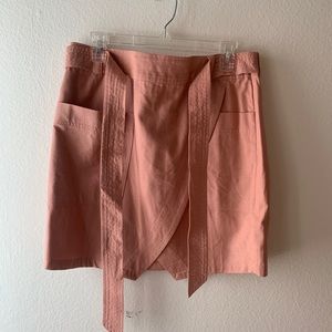 Madewell pink faux wrap tulip skirt